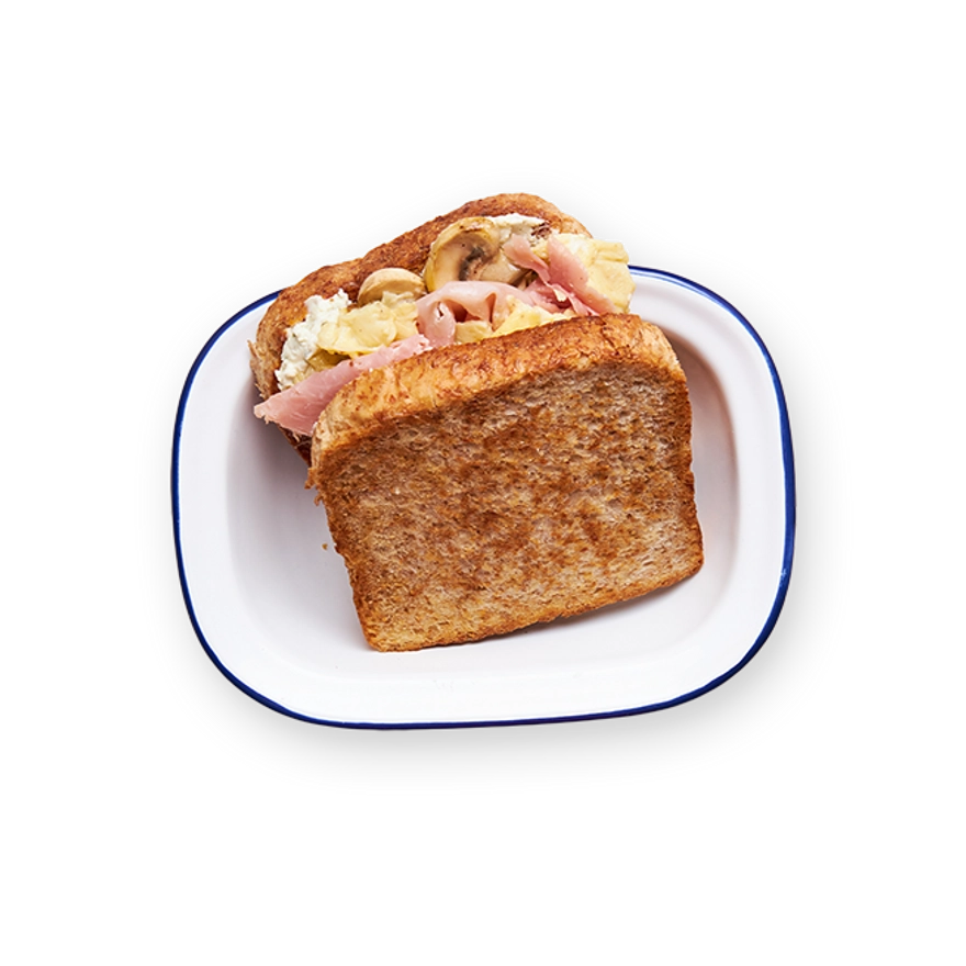 Brunch sandwich aux champignons.webp