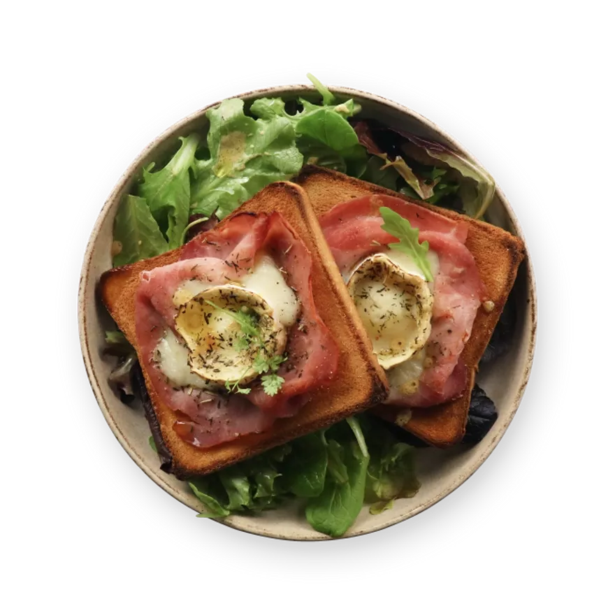 Chèvre chaud au jambon & salade.webp