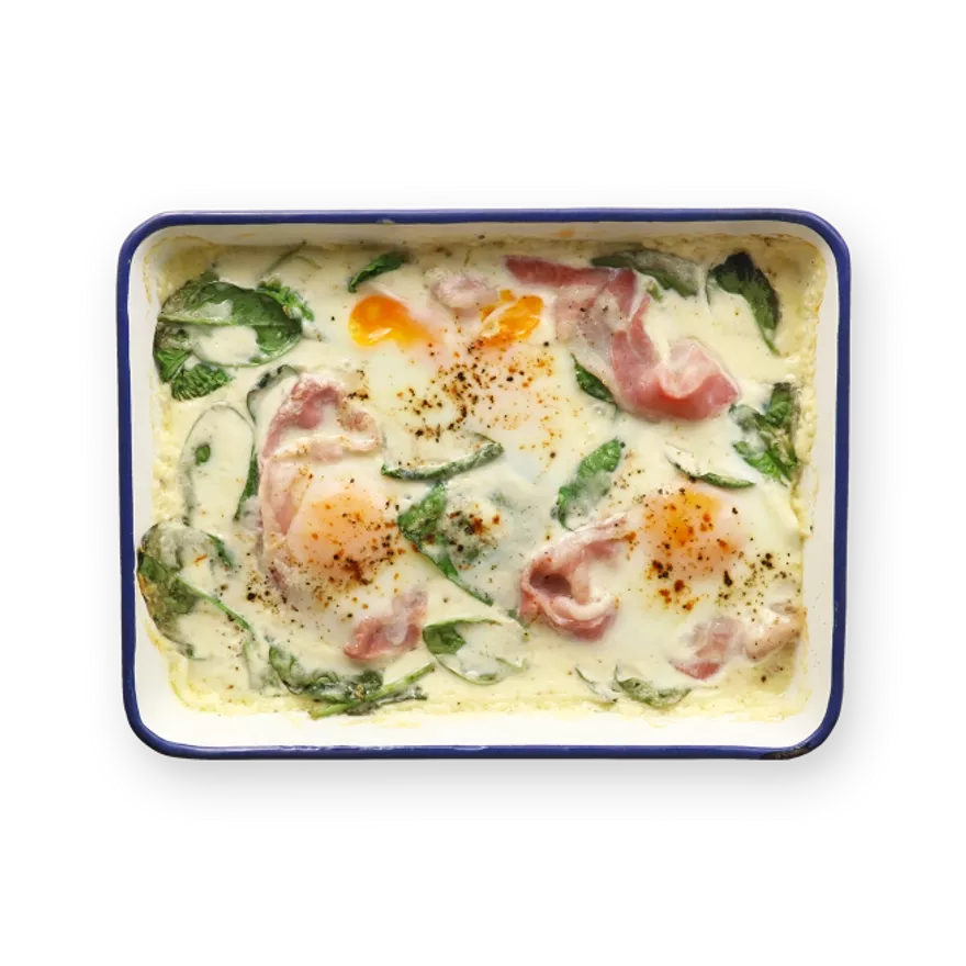 Oeuf cocotte épinards & lard.webp