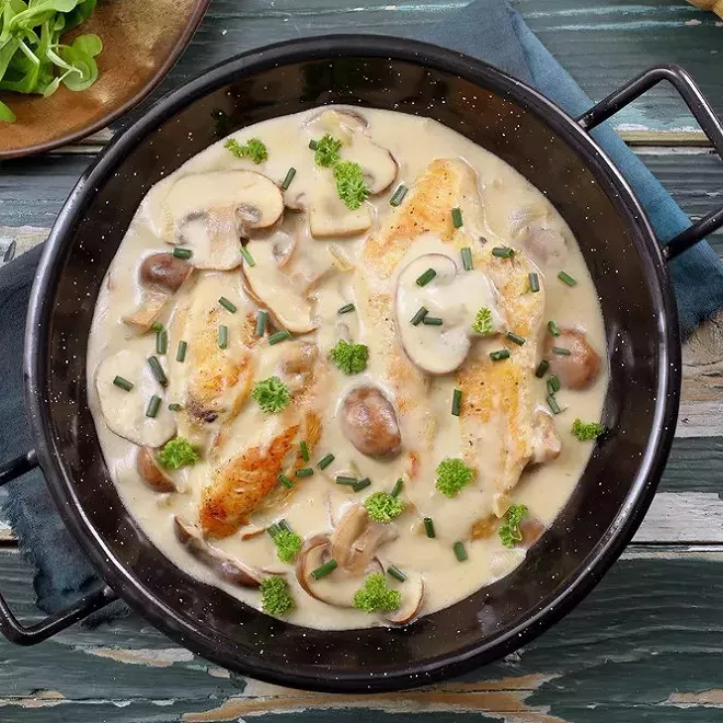 Poulet à la sauce aux champignons.webp