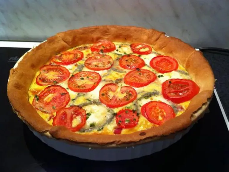Quiche tomate, jambon, chèvre.webp
