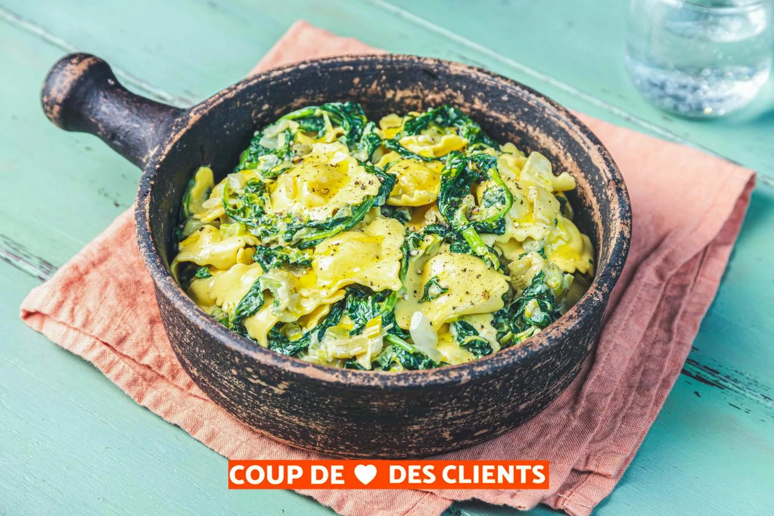 Ravioli ricotta épinards à la crème d'ail et poireau.webp