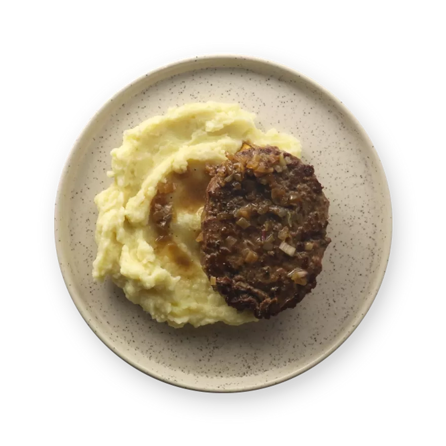 Steak haché à l'échalote & purée.webp